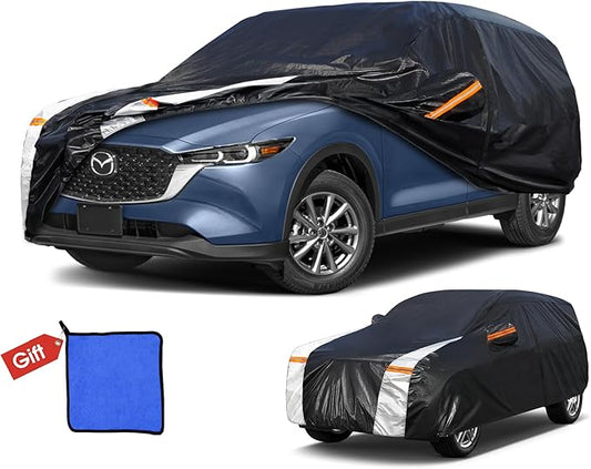 Mazda CX5 Car Cover 100% Waterproof All Weather, Gift with Towel, 10 Layers Car Cover Custom Fit 2012-2026 CX-5/CX-50, Outdoor Full Exterior Cover Rain Sun UV Protection with Door Zipper.