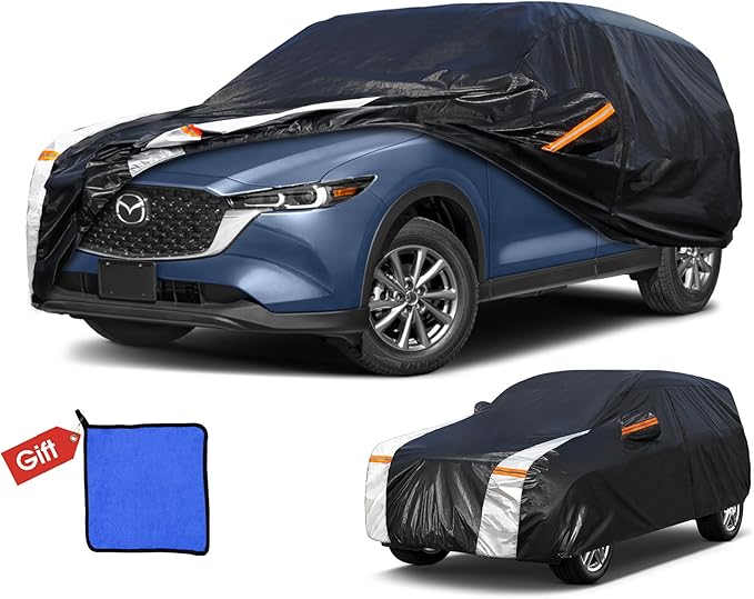 Honda CRV Car Cover 100% Waterproof All Weather, Gift with Towel, 10 Layers Car Cover Custom Fit 1995-2026 Honda CR-V, Outdoor Full Exterior Cover Rain Sun UV Protection with Door Zipper.