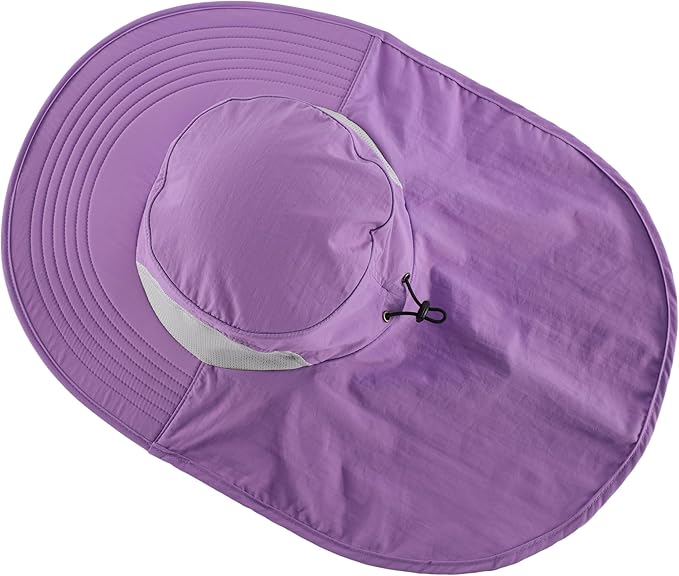 Home Prefer Outdoor UPF50+ Sun Hat Wide Brim Mesh Fishing Hat with Neck Flap