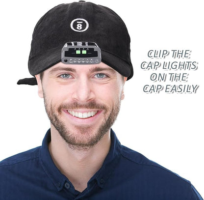Mudder LED Clip on Cap Lights USB Rechargeable Cap Flashlight Clip Waterproof Ultra Bright Hat Flashlight Headlamp for Fishing Camping Hand Work