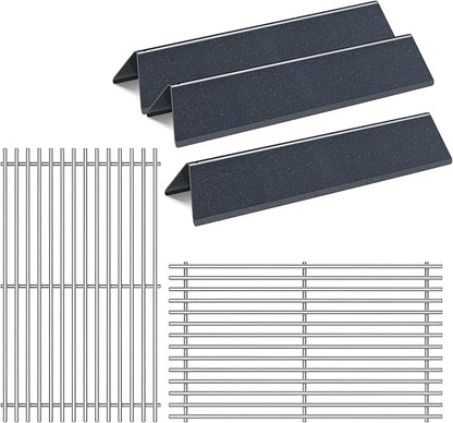 7637 7635 Grill Grates Replacement for Weber Spirit I Spirit II E-210, S-210, E-220, S-220 with Front-Mounted Control Panels 17.5” Flavorizer Bars Cook Grid Parts 2 Burner Spirit 200 Series