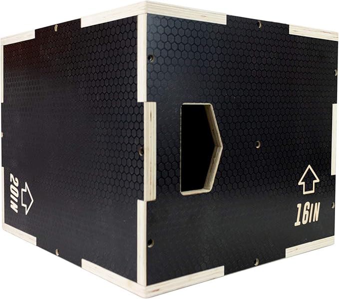 Ultra Fitness Gear Wooden Plyo Box, 31 Plyometric Jump Training Squat, Step Up, Jumps & More Workout Size S, M, L, XL