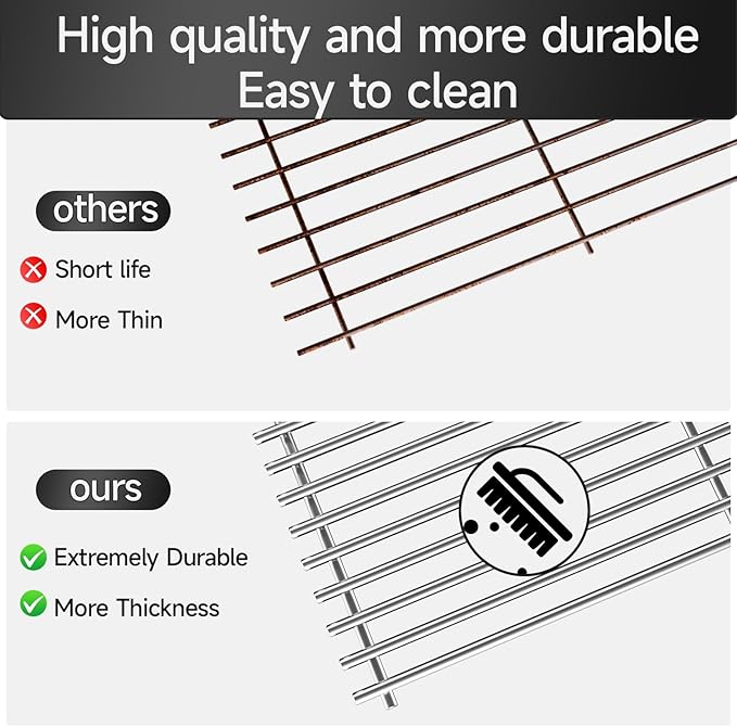 7637 17.5 Inch Stainless Steel Cooking Grates for Weber Spirit I & II 200 Series Spirit E210 Spirit E220 Spirit S210, Spirit S220 with Front Control Weber Spirit 200 Grill Grates