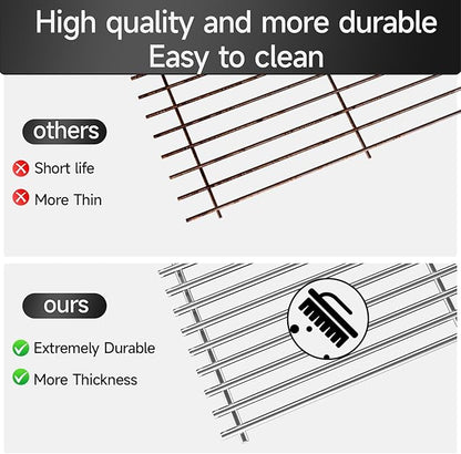 17’’ Stainless Steel Cooking Grates for Charbroil Commercial Infrared 463355220 463242516 463242515 463243016, Cooking Grids for Weber Spirit E/S-310, 320, 330, G466-0025-W1A Replacement Parts