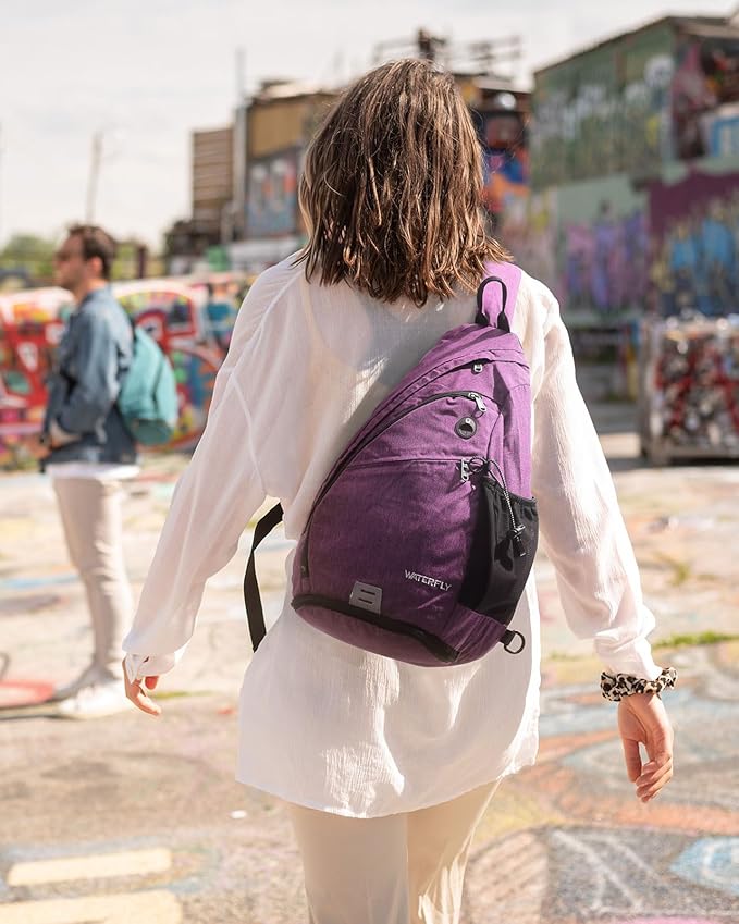 WATERFLY Sling Bag Crossbody Backpack: Over Shoulder Daypack Casual Cross Chest Side Pack
