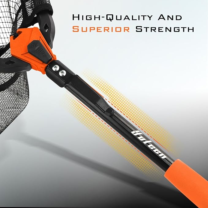 YVLEEN Floating Fishing Net Fish Landing Net - Upgraded Design Foldable & Lightweight Freshwater Fishing Landing Net, Ultra-Thin Rubber Fish Net Easy Catch and Release, Fishing Gifts for Men