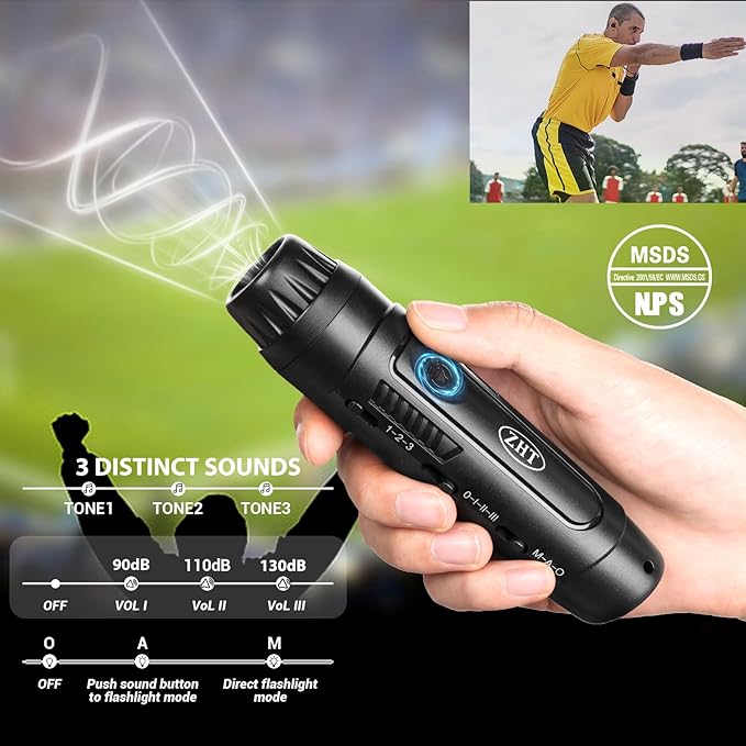 ZHT Electronic Whistle for Coaches, Referees, Teachers - 3 Tones & 3 High Volume, Handheld Whistles with Lanyard - Sports Whistle for Volleyball Soccer, Outdoor Camping, Emergency Safety