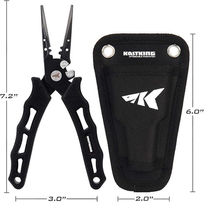 KastKing Cutthroat 7 inch Fishing Split Ring Pliers, 420 Stainless Steel Fishing Tools, Saltwater Resistant Fishing Gear, Tungsten Carbide Cutters