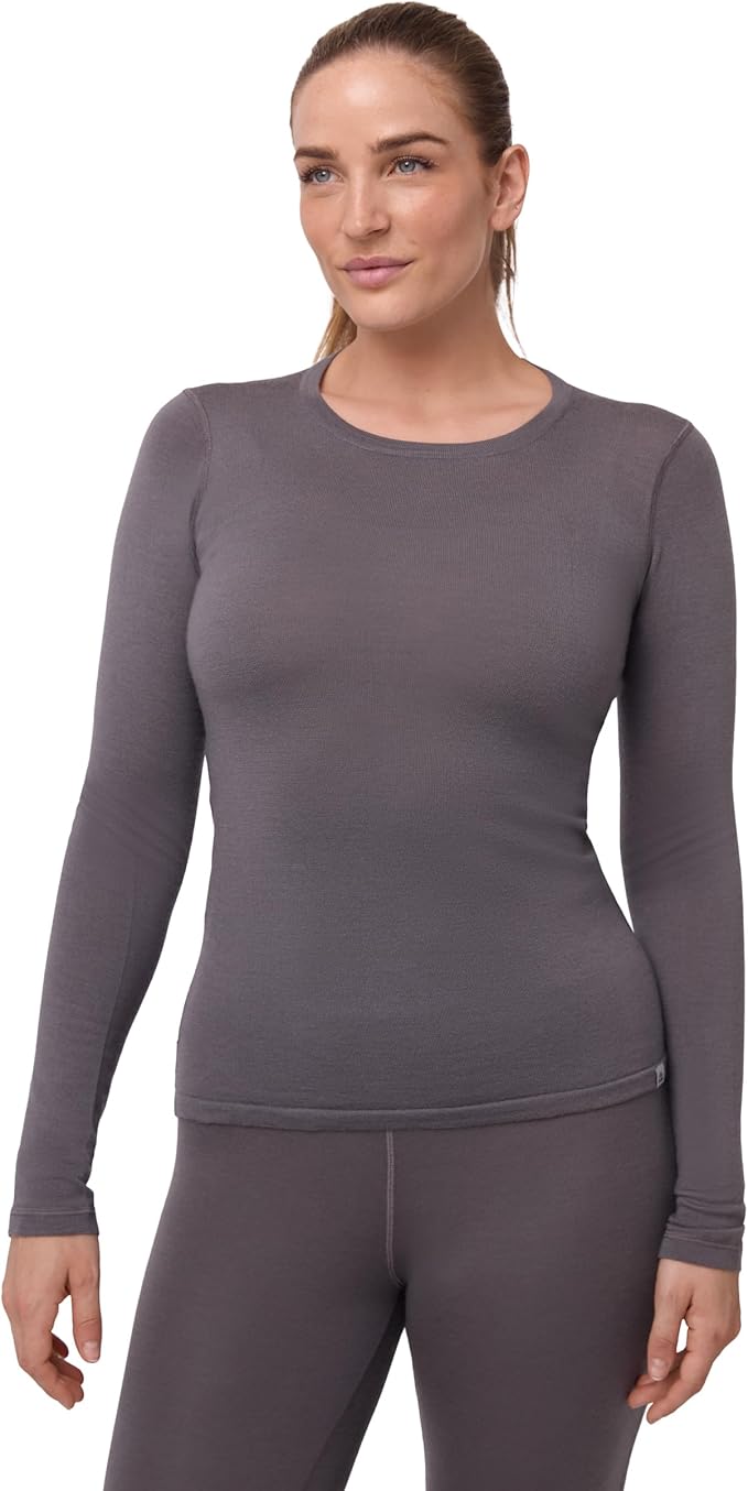 DANISH ENDURANCE Merino Wool Long Sleeve for Women, Thermal Vests for Women, Base Layer Underwear Tops, Winter Thermals