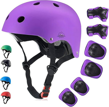 Kids Bike Helmet Set, CPSC Certified with Knee Pads Elbow Pads Wrist Guards,Adjustable Helmet for Ages 3-5-8-15 Toddler Kids&Youth,Bicycle Skateboarding…