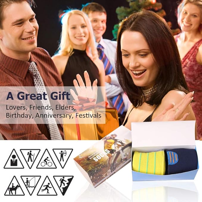 RANDY SUN Waterproof Breathable Socks, [SGS Certified] Unisex Novelty Skiing Trekking Hiking Wading Trail Socks