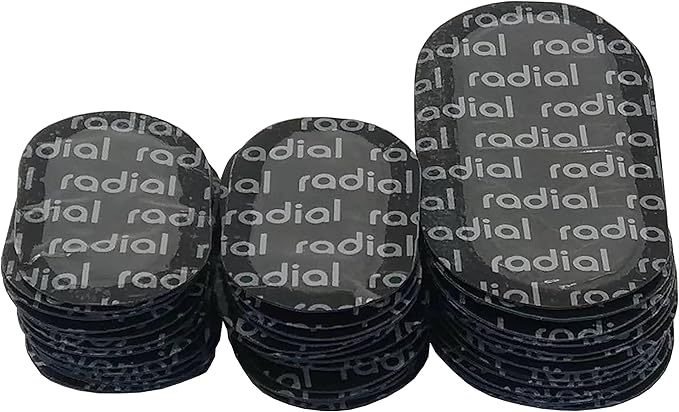 TP-MV2b Radial Tire Patch Kit 36 pcs(1 1/2" x 2 3/8" (38 x 61 mm) 24 pcs and 2" x 4" (49 x 100 mm) 12 pcs in a Box)
