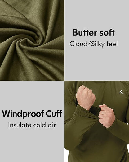 CL convallaria 2 Pack Mens Thermal Underwear Fleece Lined Long Johns Winter Base Layer Cold Weather Hunting Gear