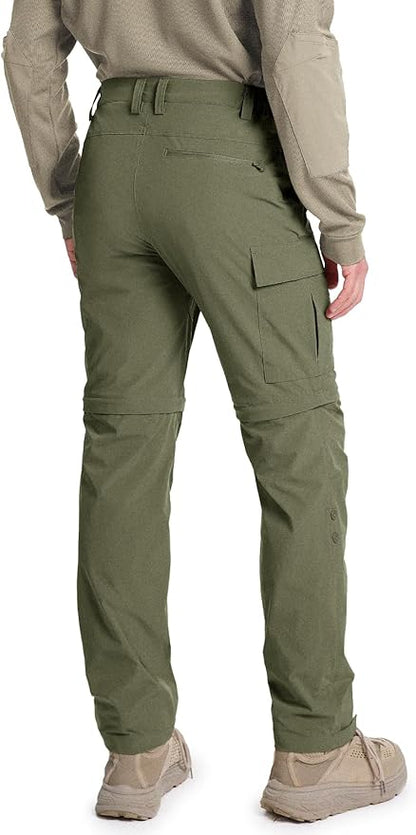 Moosehill Men's-Hiking-Pants Convertible Quick-Dry Water-Resistant Lightweight Zip-Off Outdoor with 5 Deep Pockets