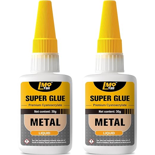 Metal Super Glue Liquid, Clear Instant Cyanoacrylate Adhesive for Metal Repair, All Purpose CA Glue for Shoe Ceramic Repair Plastic Leather Glass Wood Steel Pottery Porcelain Fletching Waterproof