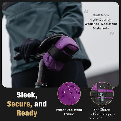 Lumiere & Co. Bike Saddle Bag – Ultra Small (0.2L) & Medium (0.5L) Options | Sleek Minimalist Design, Secure Hook & Loop Strap