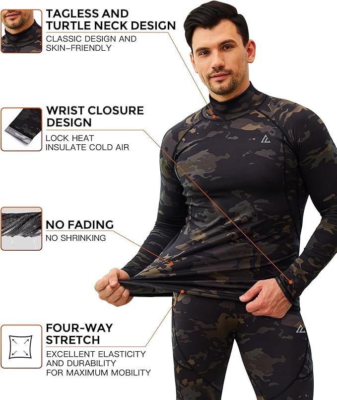 CL convallaria Thermal Underwear Long Johns Set Mens Winter Gift Hunting Gear Sport Base Layer Bottom Top