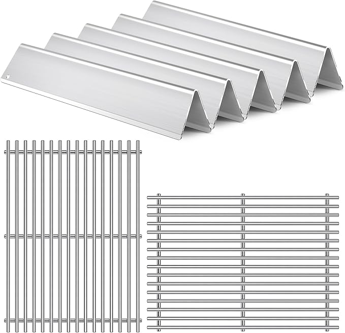 7636 7638 7639 Grill Grates Grill Parts for Weber Spirit 2 Spirit II E-310, E-320, S-310, S-320,GS4 Spirit 300 Series Flavorizer Bars 15.3”, 17” Stainless Steel BBQ Grid Replacement Accessories