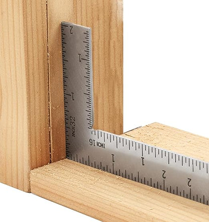 Right Angle Ruler, 2 x 4 inch L Ruler, Stainless Steel L Square for Engineer Carpenter Measuring (Silver)