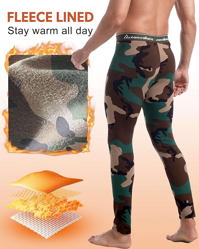 Men's Thermal Pants Fleece Lined Long Johns Compression Bottom Athletic Base Layer Cold Weather Gear 1 2 4 Pcs
