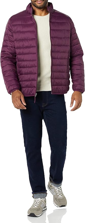 Amazon Essentials Men's Packable Lightweight Water-Resistant Puffer Jacket (Available in Big & Tall)