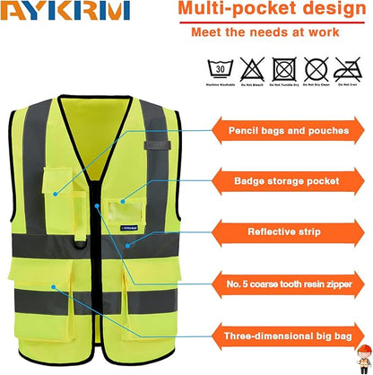 A-SAFETY High Visibility Reflective Safety Vest Customize Logo (XS-8XL)