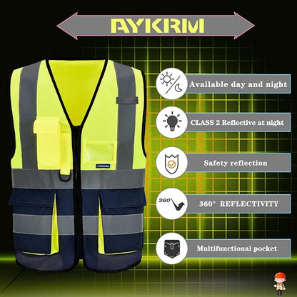 A-SAFETY High Visibility Reflective Safety Vest Customize Logo (XS-8XL)