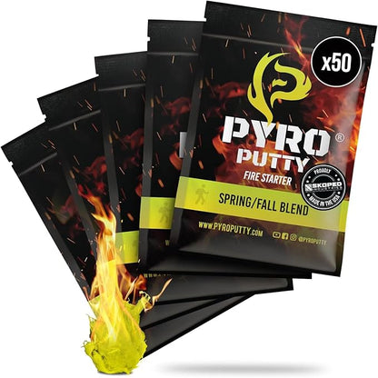 Phone Skope Pyro Putty: Single Use Waterproof Survival Fire Starter, 20 or 50 ct Foil Packs, Easy Tear, Easy Ignite, Fire Starters for Campfires
