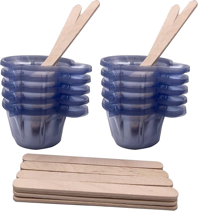 HOINCO Mixing Cup 100PCS,40ml Disposable Plastic Resin Mixing Cups Multipurpose Dispensing Cup for Mixing Paint, Epoxy, Resin Crafts DIY (Clear),Come with 20 PCS Wood Craft Sticks