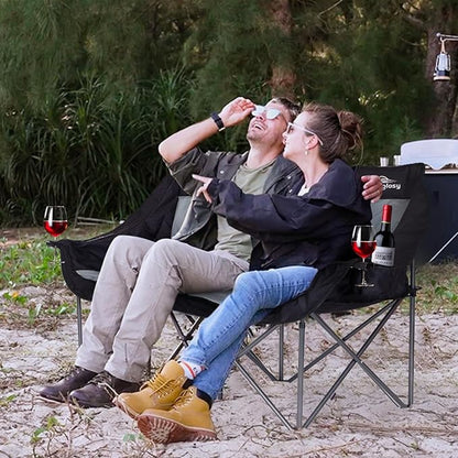 2 Person Camping Chair Camping Loveseat Oversized Double Folding Camping Chair Heavy Duty Two Person Camp Chair Love Seat Dou Chairs Sport Lawn Chair for Adults