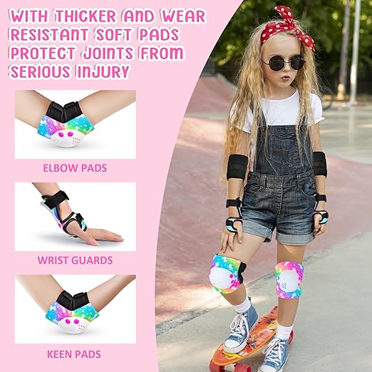 Kids Knee Pads Elbow Pads Set, Skating Protective Gear for Skateboard, Roller Skates, Bike Cycling, Scooter, for Kids 3-8 Years