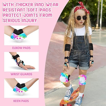 Kids Knee Pads Elbow Pads Set, Skating Protective Gear for Skateboard, Roller Skates, Bike Cycling, Scooter, for Kids 3-8 Years