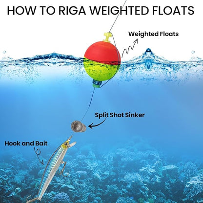 15 PCS Fishing Bobbers Floats EVA Foam Weighted Bobbers Snap-On Peg Floats Oval Fishing Bobbers for Bass Trout Crappie