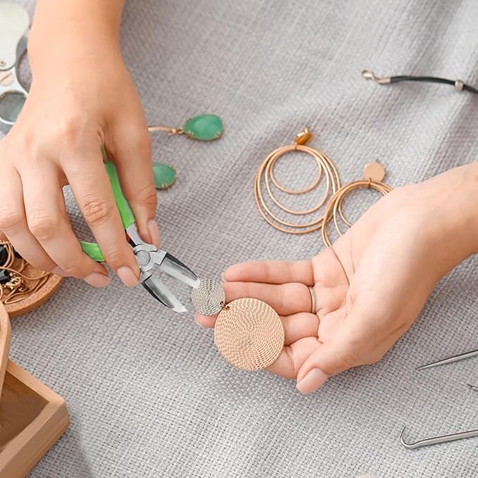 2 pcs Jewelry Pliers Set, Include: 6-Inch 6-Step Bail Making & Nylon Jaw Pliers for Wire Wrapping