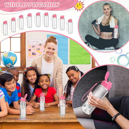 Mifoci 20 Pieces Water Bottle Bulk 17 oz Plastic Water Bottles Bulk Gym Sports Adults Reusable Large Bottles with Leak Proof Flip Top for Party Outdoor(Regular Style,Rose Red)