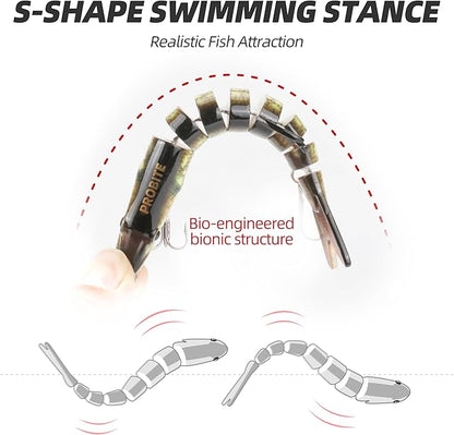 5PCS Lifelike Fishing Lures – Multi-Jointed Swimbait for Bass, Trout, Crappie, Walleye, Pike, Realistic Action with 3D Fish Eyes and Sharp Hooks, Perfect for Fishing Kits in Saltwater & Freshwater