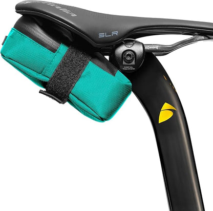ALMSTHRE Signature Bike Saddle Bag – Aqua | 0.5L Bike Seat Bag (3" x 5.25" x 2") | Water-Resistant Ripstop, Waterproof Zipper, Internal Pocket | Durable Under Seat Storage