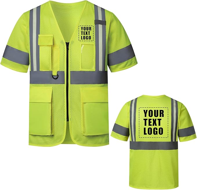A-SAFETY High Visibility Reflective Safety Vest Customize Logo (XS-8XL)