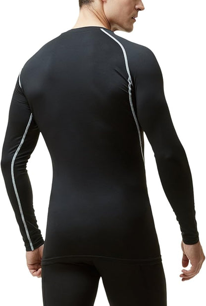 TSLA Men's Thermal Long Sleeve Compression Shirts, Athletic Base Layer Top, Winter Gear Running T-Shirt