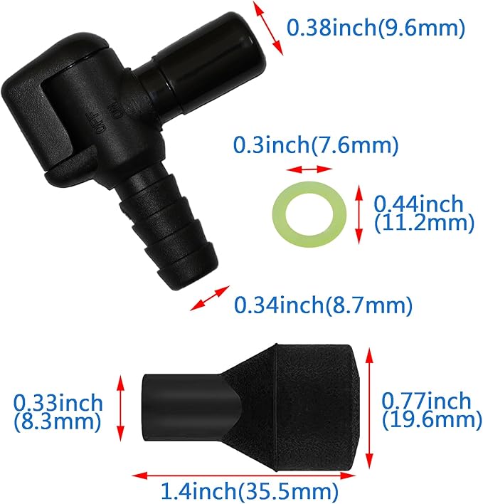 Bite Valve Replacement Mouthpiece Fit for Hydration Pack Bladder Water Backpack and Most Brands(4-Pack), with Shutoff Valve and Tube O-Ring