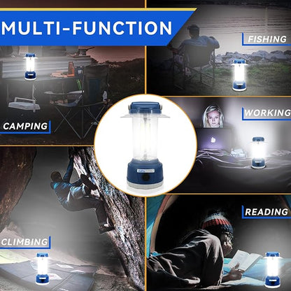 Durapower LED Camping Lantern Rechargeable, Bright 2000 Lumen, 5 Modes, 4000 mAh Power Bank, IP44 Waterproof Lantern for Hurricane, Emergency, Power Outages, Home