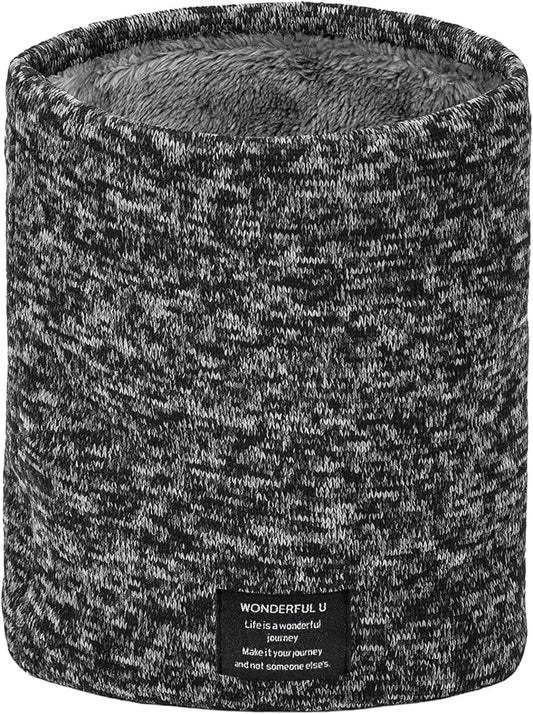 Winter Neck Gaiter Thermal Fleece-Lined Cold-Weather Scarf Wind-Block Face Cover Stretch Lightweight for Men Women