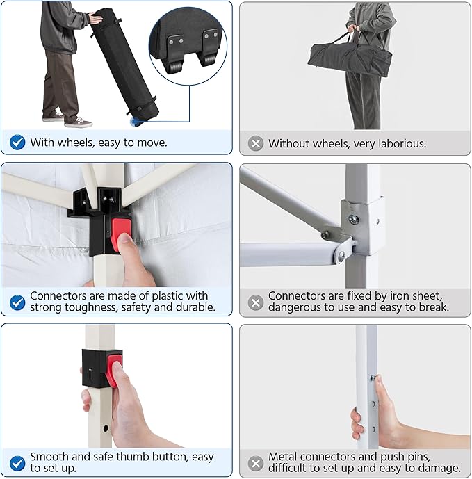 Yaheetech 10x10 Pop Up Canopy Tent with Vent, Easy Set Up Tent, Instant Sun Shelter Canopy with Wheeled Bag, 4 Sandbags, 12 Stakes & 4 Ropes, for Parties, Beach, Outdoor, Light Gray