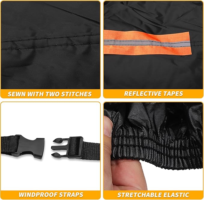 Waterproof All-Weather Universal Car Cover with Right Side Zipper, 210T-PU Black Fits for Sedan 190" to 198" Length