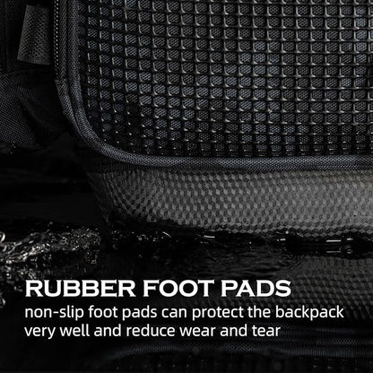 Ghosthorn Fishing Tackle Bag with Rod Holder Saltwater & Freshwater Resistant Large Tackle Box Bag - Waterproof Base, Adjustable Padded Shoulder Strap (Black Camouflage)