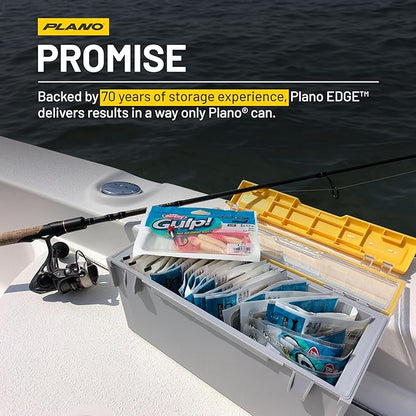 Plano EDGE Premium Plastics and Bulk Tackle Utility Box, Clear and Yellow, Rust-Resistant, Waterproof Bulk Premium Storage Organizer for Plastic Tackle