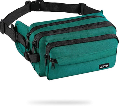AGPTEK Fanny Pack for Women Men, RFID Large Capacity Waist Wallet Bag, Adjustable & Waterproof Bum Belt Pouch for Travel, Running, Shopping, Hiking, Dog Walking, Cycling, Climbing