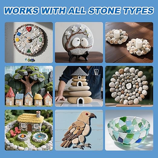 Stone Glue 100g - Marble Glue Heavy Duty for Granite, Artificial Stones & Tile | Clear Waterproof Stone Adhesive for Marble Repair & Craft Projects | Fast Drying, Strong, 6 Precision Nozzle