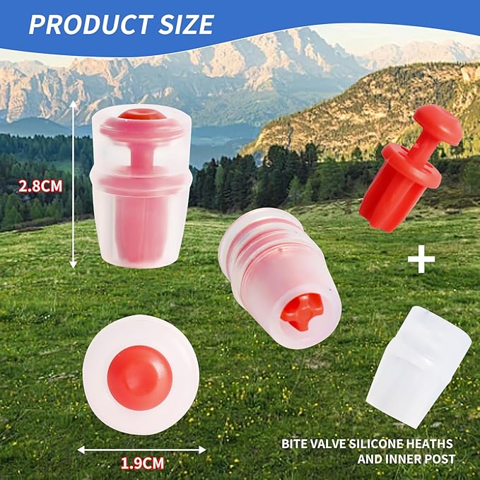 Bite Valve Replacement Mouthpiece Fit for Hydration Pack Bladder Water Backpack and Most Brands(4-Pack), with Shutoff Valve and Tube O-Ring