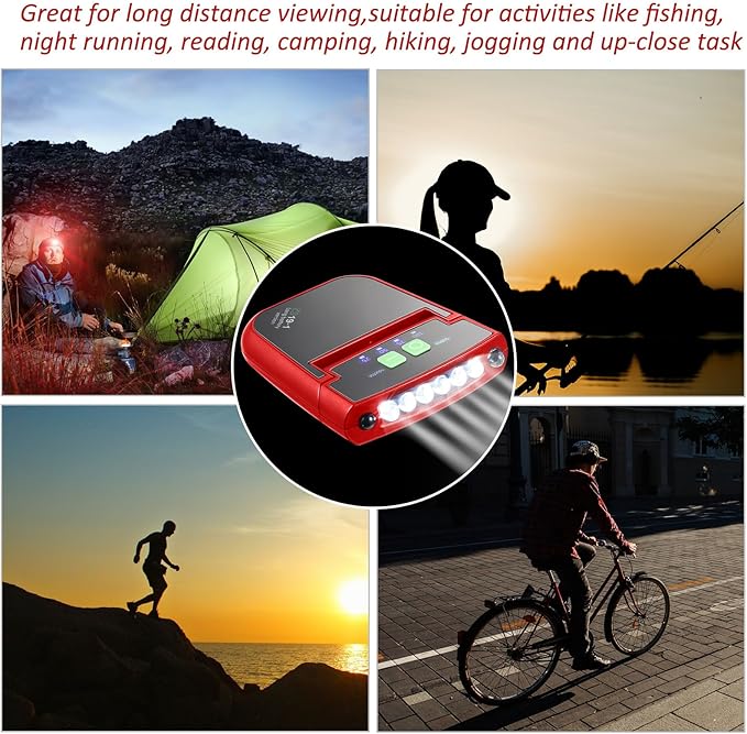 Mudder LED Clip on Cap Lights USB Rechargeable Cap Flashlight Clip Waterproof Ultra Bright Hat Flashlight Headlamp for Fishing Camping Hand Work